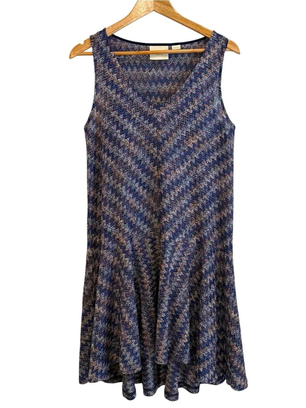 Anthropologie Maeve Westwater Chevron Knit Drop Waist Multi-Color Dress